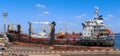 Cargo ship in the port of Odessa Royalty Free Stock Photo