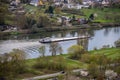 Cargo ship on river Moselle, Germany Royalty Free Stock Photo