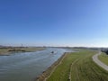 Cargo ship on the river Nederrijn around Heteren