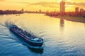 Cargo ship in the river Rhine Royalty Free Stock Photo