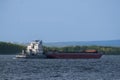 Cargo ship on the river.