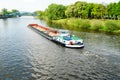 Cargo ship on a river