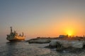 Cargo ship run aground