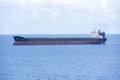 Cargo ship sailing through the ocean