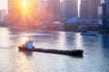 Cargo ship sailing in shanghai Royalty Free Stock Photo