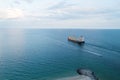 Cargo ship in sea. export and import concept. Barge ship cargo containers in sea. cargo delivery. logistics concept Royalty Free Stock Photo