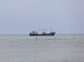 Cargo ship at sea Royalty Free Stock Photo