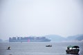 Cargo Ship in sea sailing go to ocean at Repulse Bay in Hong Kong