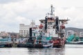 Cargo ship in sea, Samut sakorn Thailand Royalty Free Stock Photo