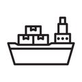 Cargo ship, shipping, tanker, transfer fully editable vector icon Royalty Free Stock Photo