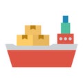 Cargo ship, shipping, tanker, transfer fully editable vector icon Royalty Free Stock Photo