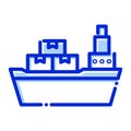 Cargo ship, shipping, tanker, transfer fully editable vector icon Royalty Free Stock Photo