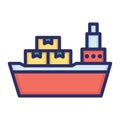 Cargo ship, shipping, tanker, transfer fully editable vector icon