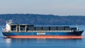 Cargo ship Star Ismene off Port of Everett with Amazon Prime containers Royalty Free Stock Photo
