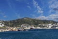 Cargo ship and tugboat at the Port of Ceuta Royalty Free Stock Photo