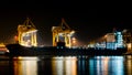 Cargo ship unloading the container at Port Royalty Free Stock Photo