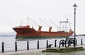 Cargo ship vessel freight containers carrier transport on sea ocean to port dock