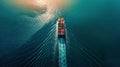 The cargo ship on water. AI generated Royalty Free Stock Photo