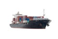 Cargo ship white background Royalty Free Stock Photo
