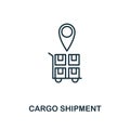 Cargo Shipment line icon. Thin design style from logistics delivery icon collection. Simple cargo shipment icon for infographics Royalty Free Stock Photo