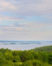 Cargo shipping boat Dnipro river Royalty Free Stock Photo