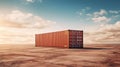 Cargo shipping container working at sea port logistic busi. AI Generative