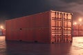 cargo shipping container working at sea port logistic busi. AI Generative