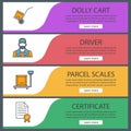 Cargo shipping web banner templates set