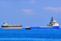 Cargo Ships at Anchorage Royalty Free Stock Photo