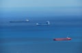 Cargo ships in blue sea Royalty Free Stock Photo