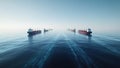AI-Generated Cargo Ships at Sea Royalty Free Stock Photo