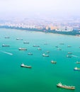 Cargo ships commercial port Singapore Royalty Free Stock Photo