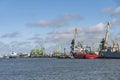 Cargo ships and cranes Klaipeda