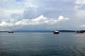 Cargo ships entering Panama Canal in the Cristobal, Panama Royalty Free Stock Photo