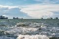 Loaded Cargo Ships in Burrard Inlet 