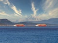 Cargo ships near the shore of Sidney BC