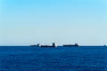 Cargo ships in the open sea Royalty Free Stock Photo