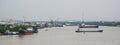 Cargo ships on the river in Haiphong, Vietnam Royalty Free Stock Photo