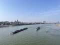 Cargo ships on the river Waal