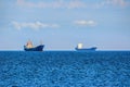 Cargo Ships on Roadstead Royalty Free Stock Photo