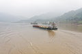 Cargo ships sailing up the Yangtze River in China Royalty Free Stock Photo