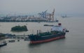 Cargo ships on the sea