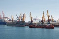 Cargo ships at shipyard Royalty Free Stock Photo