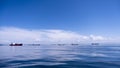 Cargo ships waiting in marmara sea for acrossing istanbul bosphorus