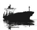 cargo silhouette , black and white illustration isolated on white background Royalty Free Stock Photo