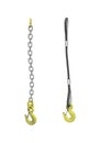 Cargo strapping: cable and chain with crane hook