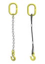 Cargo strapping: cable and chain with crane hook