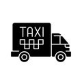 Cargo taxi black glyph icon Royalty Free Stock Photo