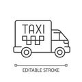 Cargo taxi linear icon