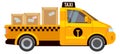 Cargo taxi truck. Shipping delivery transport icon